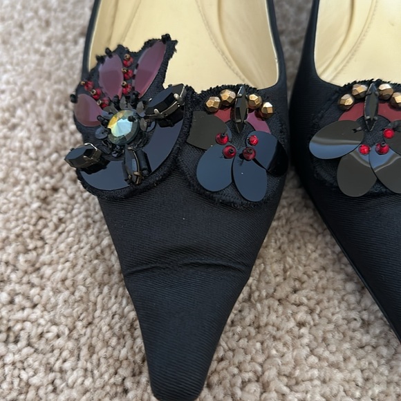Vintage Prada embroidered kitten heels - Picture 6 of 7